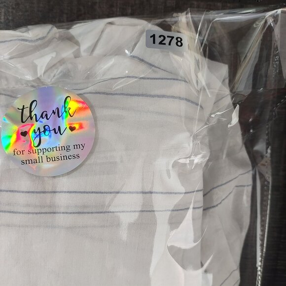 Cato Womens Plus Size Button Up Shirt 22/24W White Striped Cotton Casual Top - Picture 10 of 10